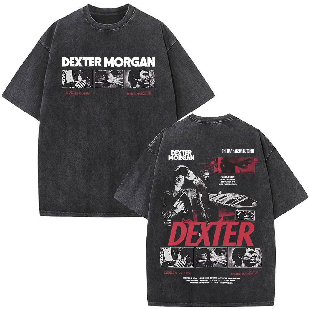 Tv Play Washed Vintage Dexter Morgan Graphic Tshirts Mens Women Clothing Casual Short Sleeve T Shirts Fashion Gothic Tshirt