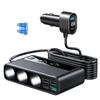 3 Socket Auto Socket Lighter Splitter 9 In 1 Car Charger Adapter with PD/QC 3.0*2 Quick Charge,154W 12V/24V Independent Switches DC for All Car