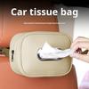 Car Tissue Holder Storage Box Zipper Closure Solid Color