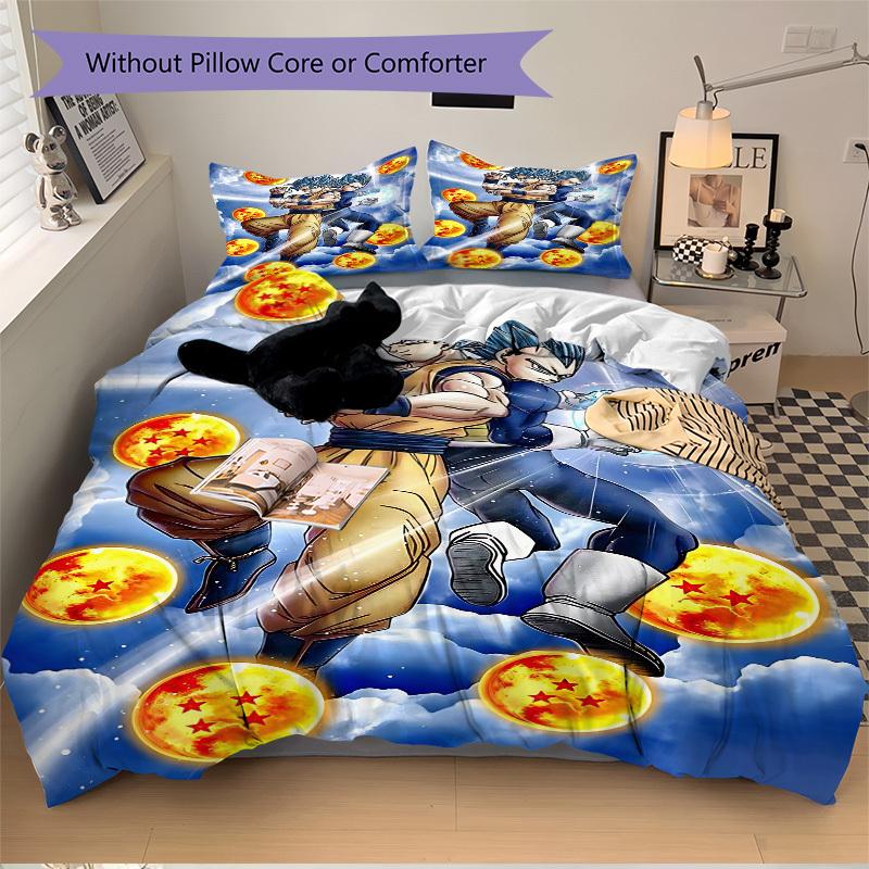 3pcs Dragon Ball Z Bedding Set: Perfect for Bedroom or Guest Room. Soft and Comfortable with No Core Included yy251009225