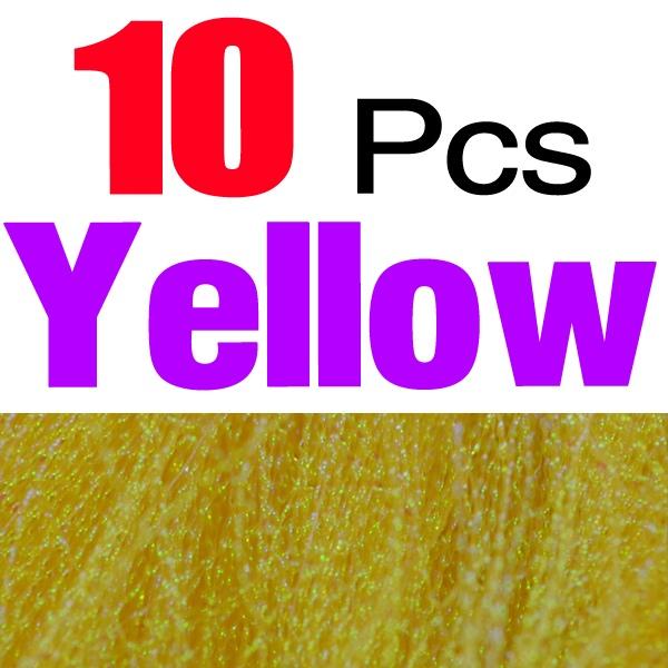 10 Packs Crystal Holographic Flashabou Crystal Flash Tinsel Fly Tying Materials Twisted Strands Tinsel Wing Tail Craft 7 Colors