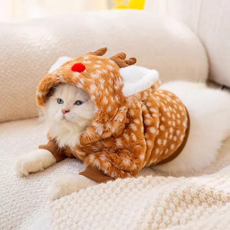 Warm Pet Clothes Cute Print Coat Small Medium Dog Cat Shirt Jacket Teddy French Bulldog Chihuahua Winter Outfit