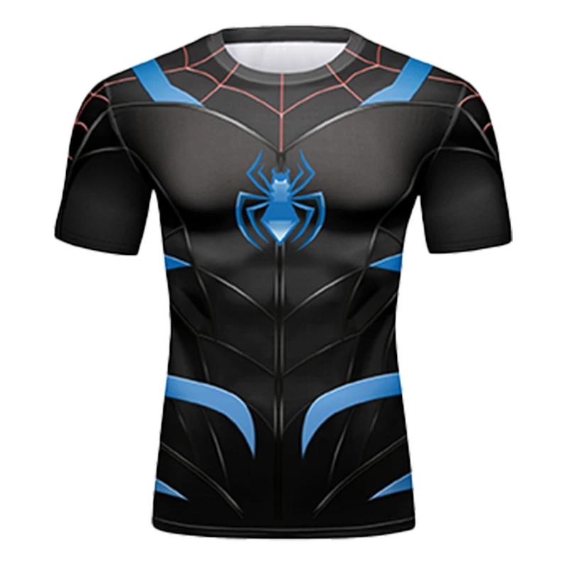Fun Spider Pattern 3D Printed T-shirt Classic Movie Role-playing Men's Short Sleeved Top Summer Personalized Fashion Casual Round Neck Streetwear