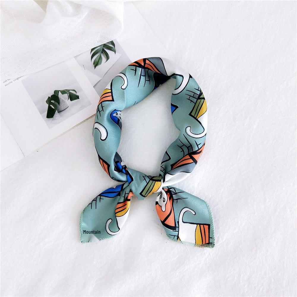 50 шелковых квадратных платков: Универсальные весенне-летние шейные платки для женщин - корейский стиль