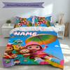 3pcs Custom Name Rainbow Ruby Bedding Set,Includes 1 Duvet Cover and 2 Pillowcases,All-season Bedroom Decor