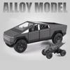 whalq7 1/24 Teslas Cybertruck Pickup Alloy Car Model Diecasts Metal Toy Off-road Vehicles Truck Model Simulation Sound Light Kids Gifts