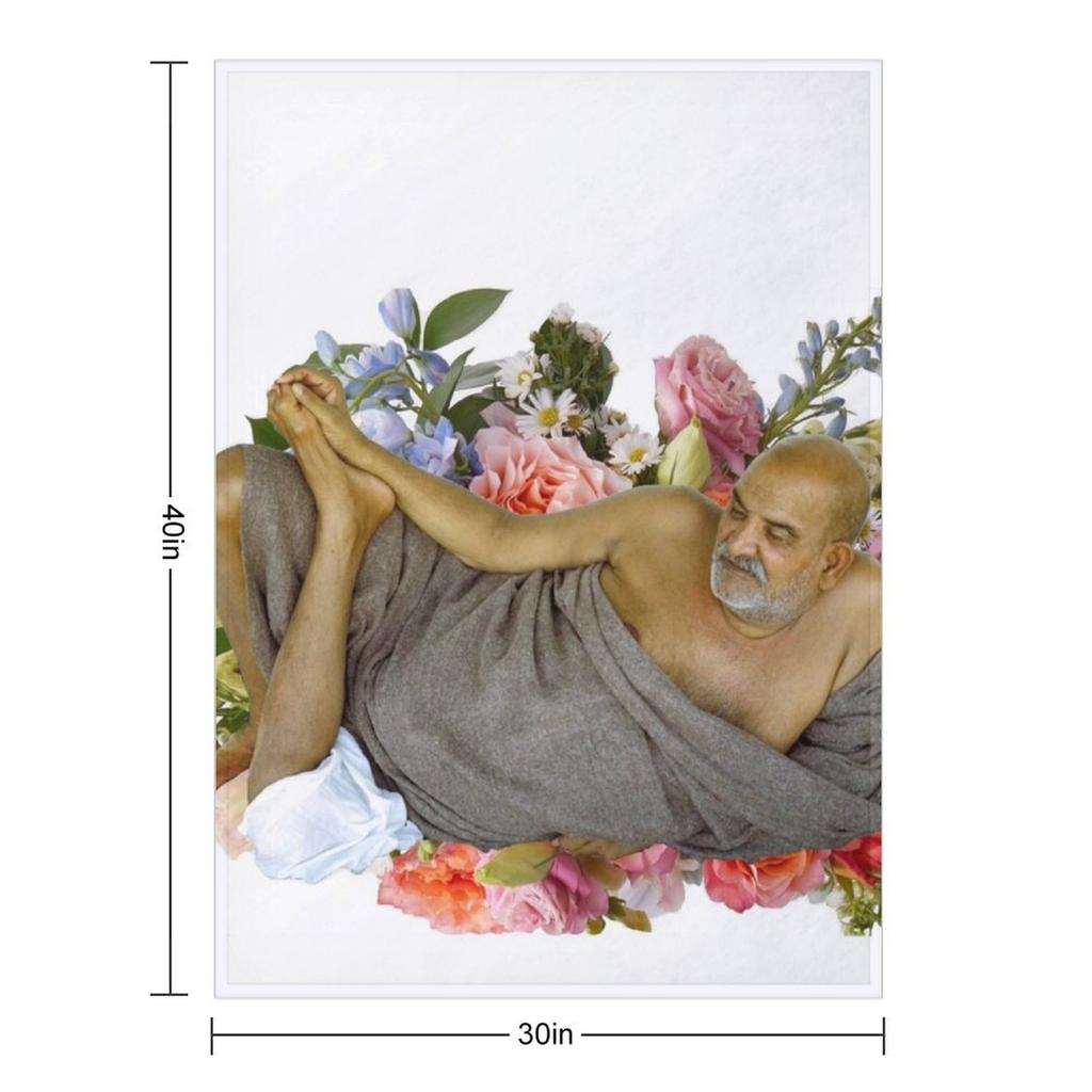 Neem Karoli Baba Throw Blanket Plaid blankets and throws Stuffeds Thins Blankets