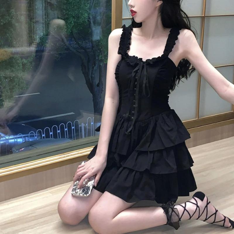 Платье на французских бретелях Женское летнее базовое платье в стиле Haute Couture