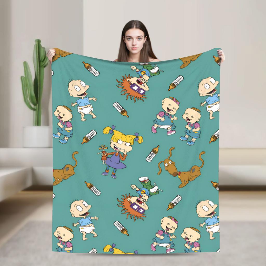 Rugrats Animated Character Blanket Quality Super Warm Bedding Throws Autumn Camping Couch Bed Fluffy Bedspread