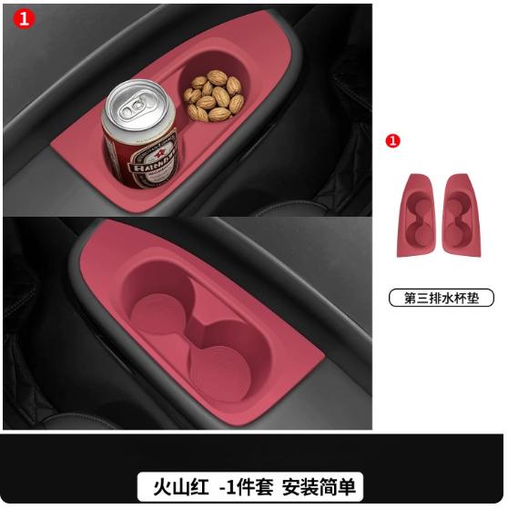 Rear Seat Silicone Cup Pad For GAC Trumpchi E9/M8 Master/Grand Master 2023-2026 Car Cup Pad Trough Protective Pad Car Interior