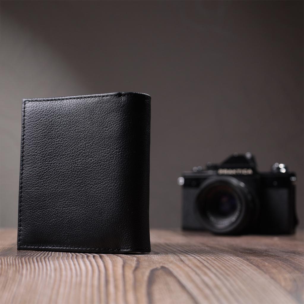 Convenient Women's Wallet with Coin Holder Made of Genuine Leather ST Leather 22711 Black