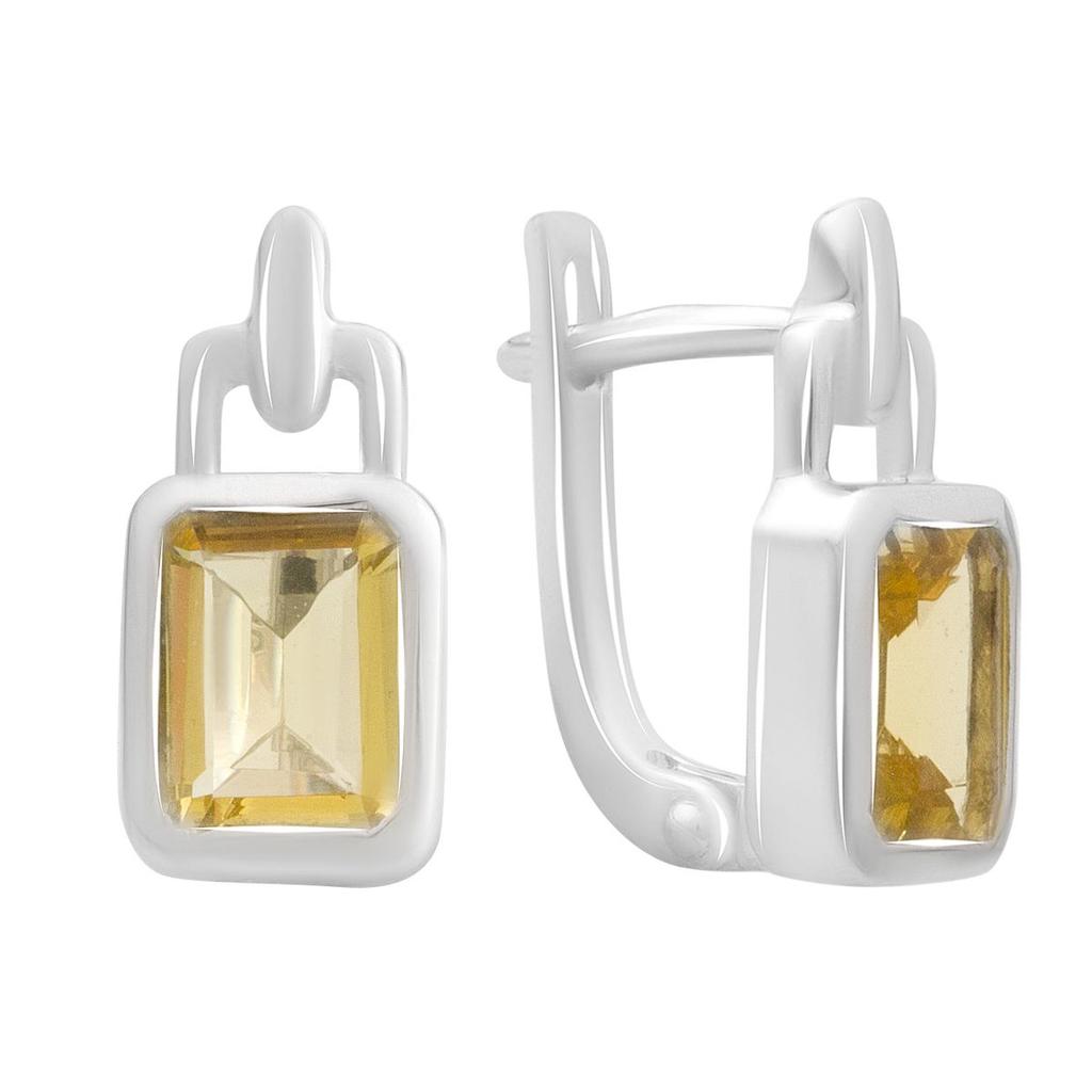 Серебряные серьги с цитрином nano 2.333ct (2189992)