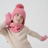 Warm Ears Baby Hat Scarf Gloves Set Solid Color Kids Hat Set Toddler Knitted Hats  Autumn Winter