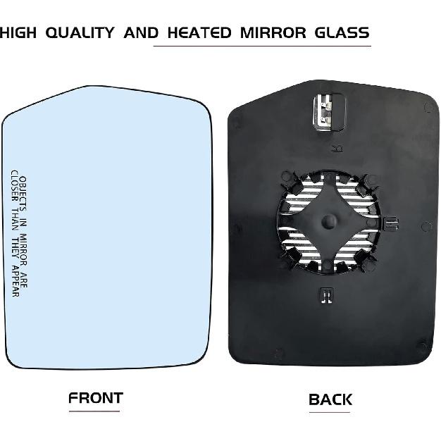 New Passenger Right Side Heated Mirror Replacement For 2004-2014 Ford F150 Mirrors - Side View Heated Convex Mirror Glass With Rear Holder