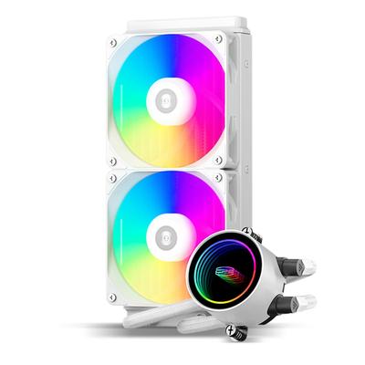 PCCOOLER CPS DA240 ARGB AIO Liquid Cooler 240mm CPU Cooler with Dual ARGB 3000RPM Pump Efficient 240mm AIO Cooler for PC White Fans, High-Performance