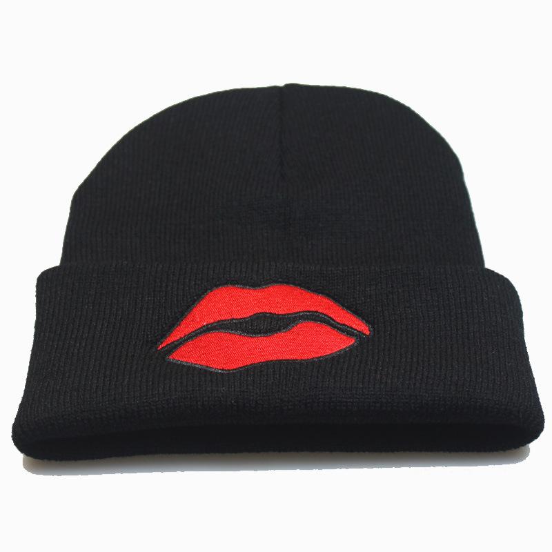 New European and American style autumn and winter heart-shaped beard embroidery for men and women Knitted hat, pullover hat, woolen hat Yiwu