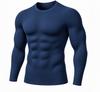 Men's Long Sleeve Compression Shirts Quick Dry Stretchy Gym Workout Athletic Tops