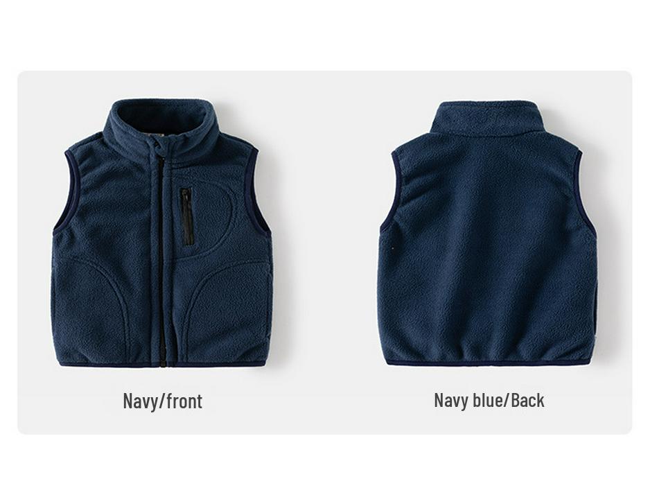 Детский осенне-зимний флисовый жилет со стойкой - Унисекс безрукавка