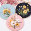 Flower Embroidery kit, Floral Patterns for Beginners, with Hoops, Embroidery Cloth, Needles, Embroidery Thread and Other Tools