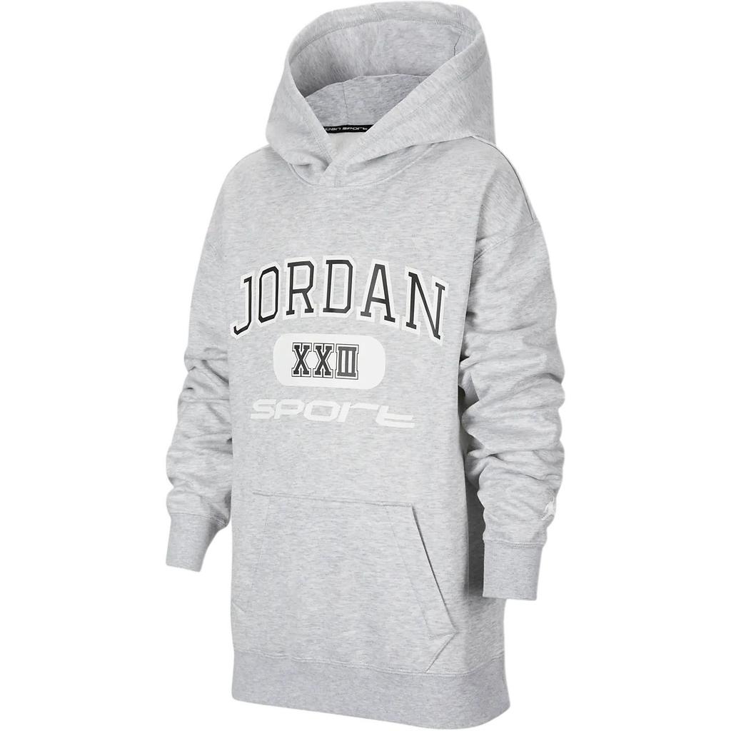 Jordan Спортивная повседневная мягкая флисовая толстовка с капюшоном Детские толстовки светло-серого цвета HV1597-063
