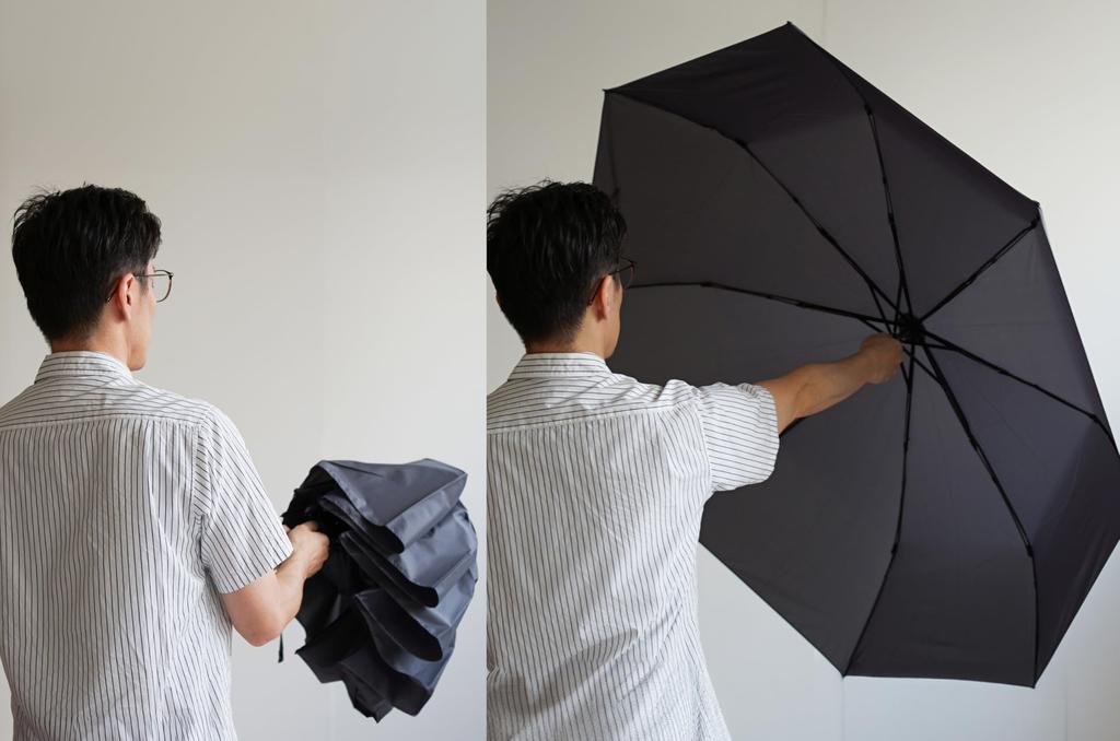 Komiya Shoten Lightweight Carbon Fiber Folding Umbrella for Largest Size Durable Carbon Super Teflon Easy 70cm Men, (124cm Diameter), Fiber,