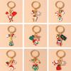 Fashion Merry Christmas Keychain Enamel Christmas Tree Snowman Santa Claus Deer Pendant Keyrings for Women Men Car Key Chains