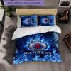 Rangers FC Themed Bedding 3Pcs Duvet Cover Set Decorative Bed Linen For Teen Room Home Decoration