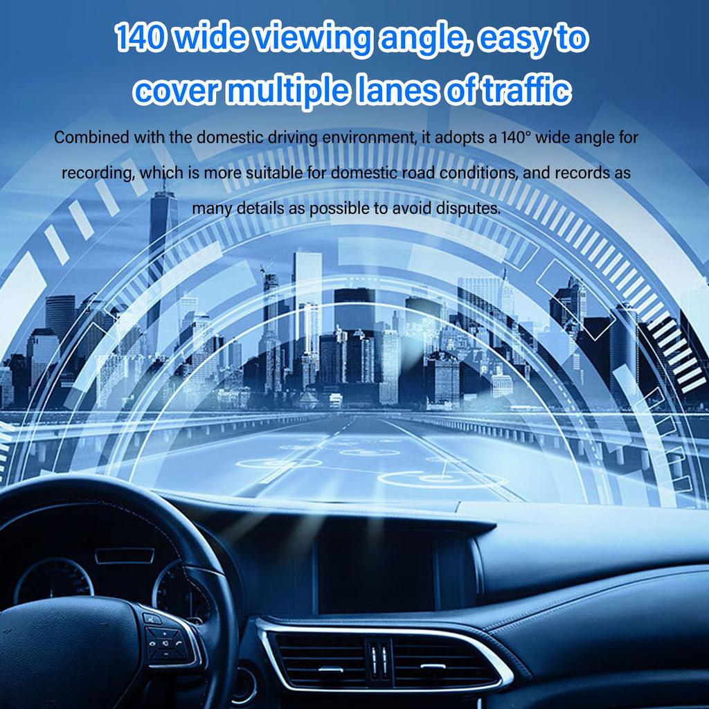 Car Front Dash Cam, 3K Full HD Dash Camera with App, 140° Wide Angle,