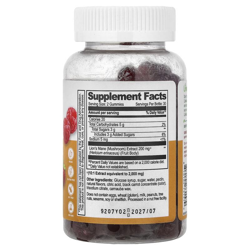 Lion's Mane Mushroom Gummies, Berry, 60 Gummies (100 mg per Gummy)