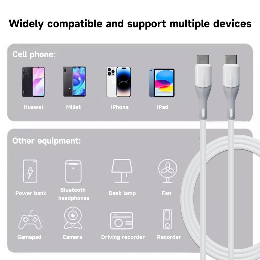 Неломающийся силиконовый USB Type C кабель для передачи данных на высокой скорости, совместимый с Xiaomi Redmi и другими смартфонами, зарядный кабель