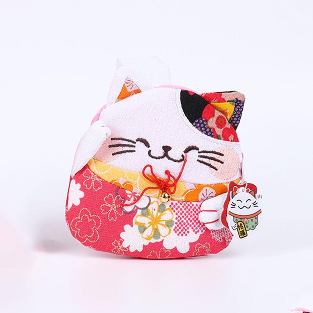 Клатч с молнией 'Счастливый кот' в японском стиле, держатель для карт, портативный кошелек для монет 'Манеки-неко', женский