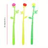 10pcs 0.5mm Creative Stationery Small Fresh Flower Shape Gel Pen Cute Cartoon Rose Office Learning Water-based Signature Pen