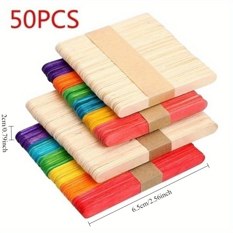Colorful Wooden Sticks, Wooden Ice Cream Sticks DIY Tools, Handmade Model Materials