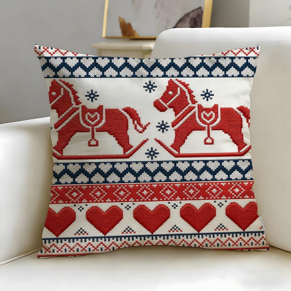 Наволочка с узором Fair Isle Мягкая Легко стирается Универсальная для Дивана Кровати Путешествий и Офиса