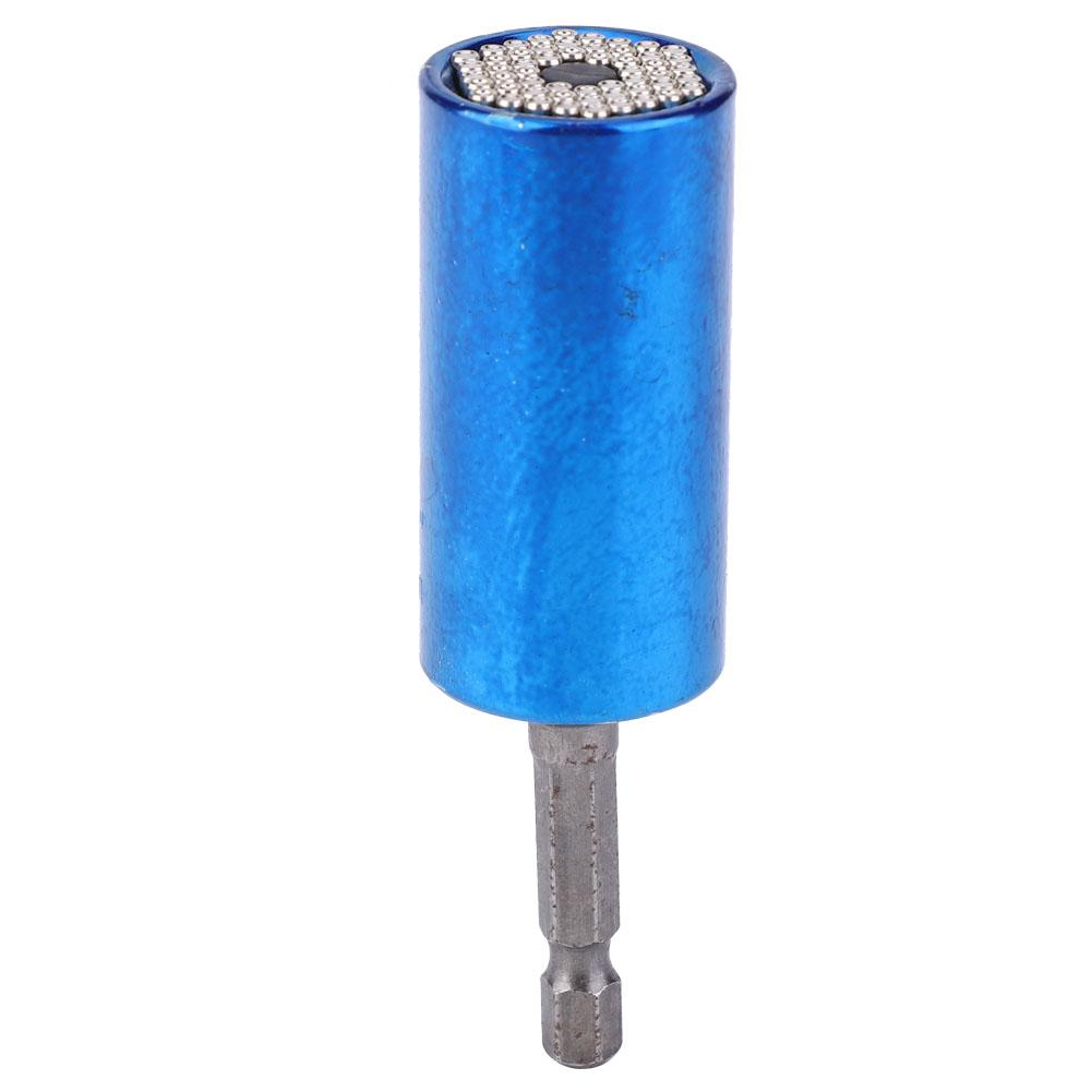 7 19mm Universal Socket Wrench Set with 3 8 inch Power Drill AdapterBlue