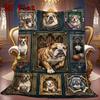 Фланелевое одеяло Bulldog Legacy Frames, 2D плоский рисунок, Высококачественное, для всех сезонов, Декор для дома, Тепло и уют, Идеально подходит для рождественских подарков.