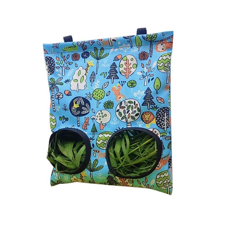 Подвесной мешок для сена с 2/3 отверстиями для кроликов, морских свинок, кормушек для мелких животных, сумки-диспенсеры для корма для кроликов, аксессуары для клеток, сумка для кормления домашних животных