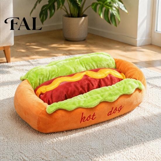 Warm Sleeping Bed for Kittens Hot Dog Bed, Cute Cozy Snuggle Removable Washable Pad, Funny Breathable Pet with Thick Lining Bun Plush Small Dogs Cats