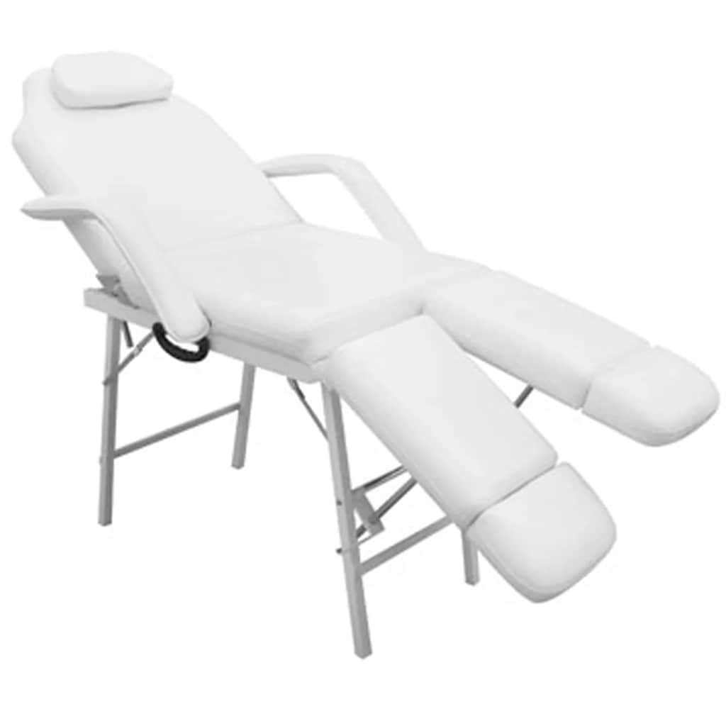 Portable Cosmetic Chair Faux Leather 185 * 78 * 76 cm White
