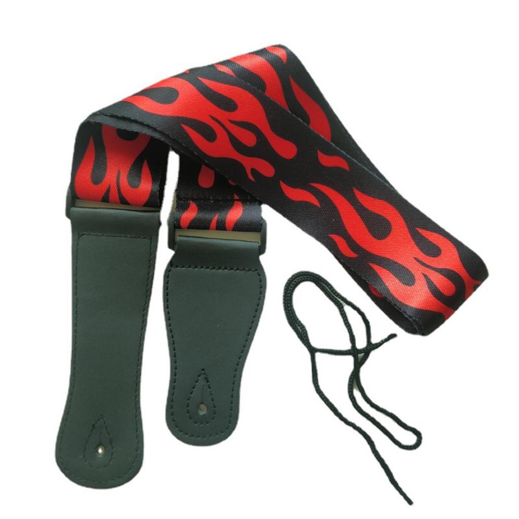 Регулируемый кожаный и тканевый гитарный ремень в этническом стиле с различными узорами для акустических и бас-гитар