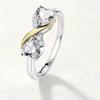 New Mother and Daughter Unlimited Care and Love Ring Ring Two-Color Love Synthetic Zircon Woman