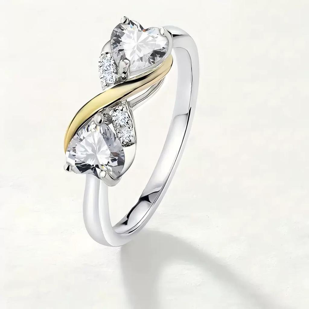 New Mother and Daughter Unlimited Care and Love Ring Ring Two-Color Love Synthetic Zircon Woman