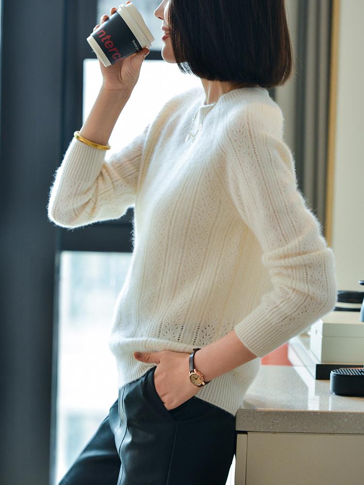 Женский кашемировый свитер Qinghe кашемир 30% кашемир 70% шерсть осенне-зимний кашемировый пуловер мягкий и теплый