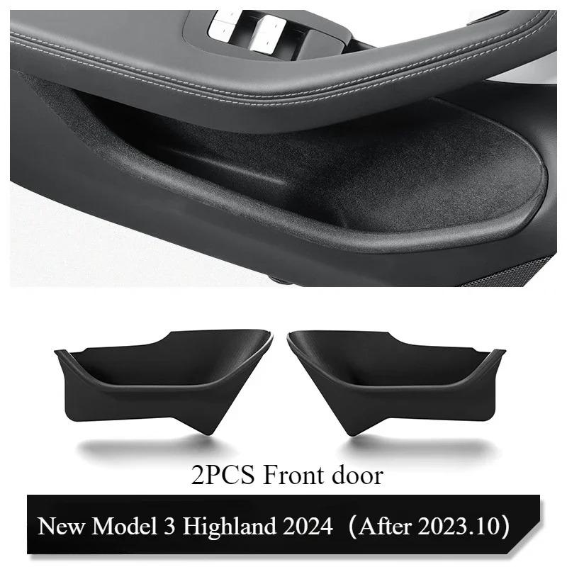 For Tesla Model 3 Highland 2024 Car Door Storage Box TPE Front Rear Door All-inclusive Door Slot Storage Pocket Car Accessories