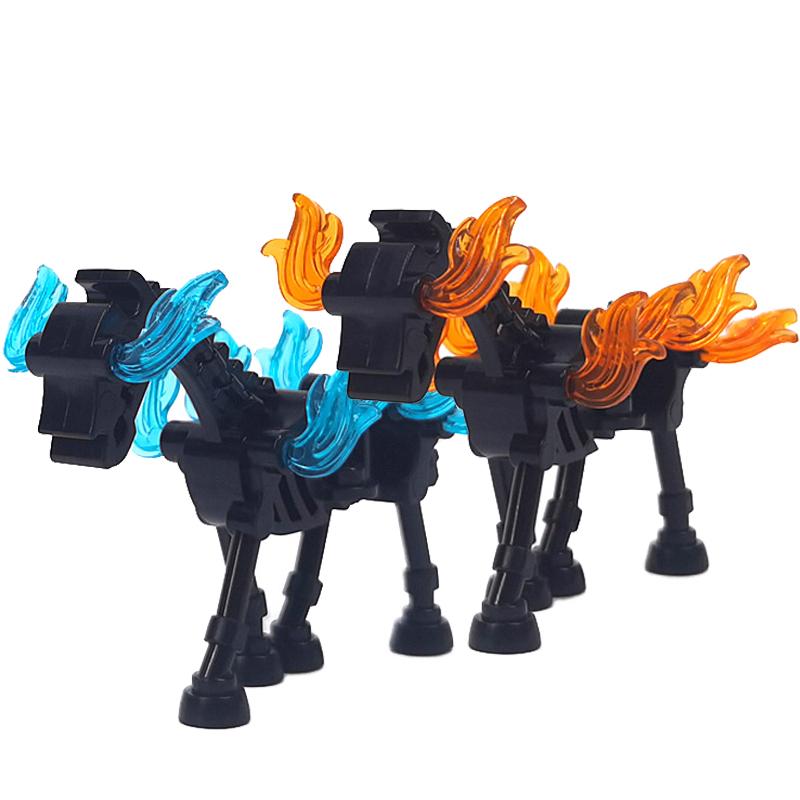 Декоративные кубики MOC на Хэллоуин Тыквенная карета Надгробие Скелет Огненная лошадь Аксессуары Домик эльфа Кубики Игрушки Подарки