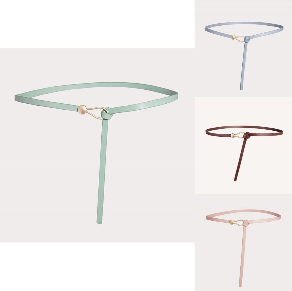 Тонкий пояс из ПУ с металлической пряжкой для повседневного платья и в стиле ретро