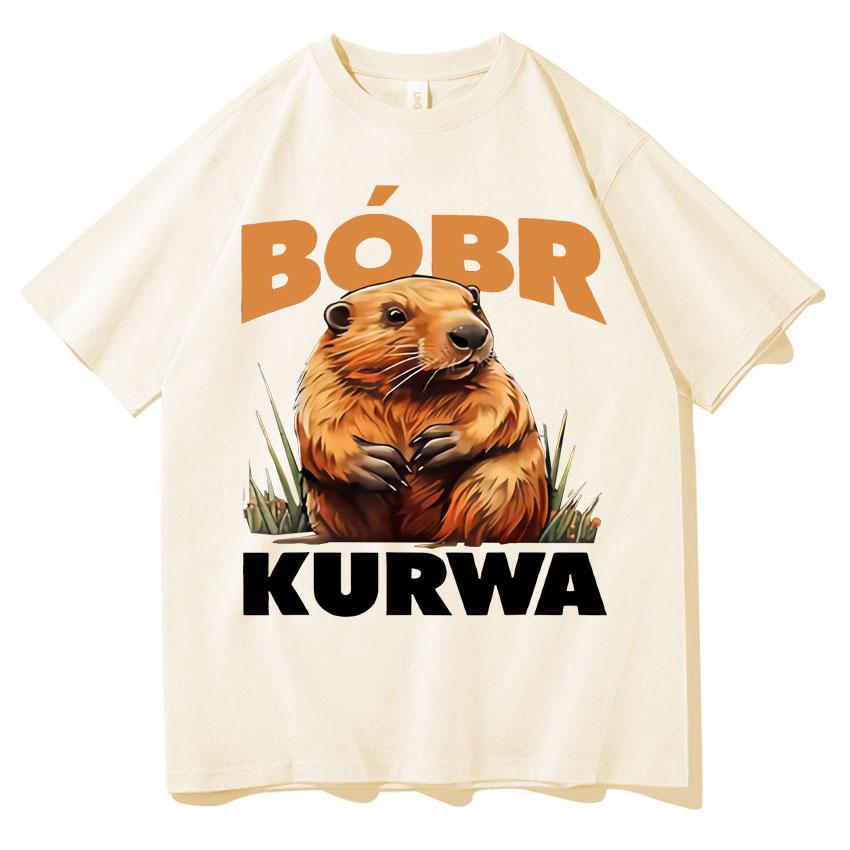 Funny Kurwa Bober Unisexge T Shirt Harajuku Y2k Tees Fashion Unisexs Women Retro Tshirt High Quality Oversized Comfort Clothes Unisex