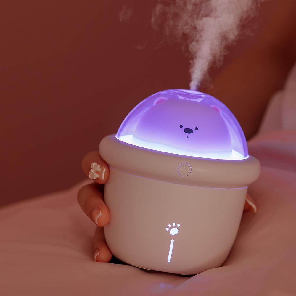 Увлажнитель воздуха Lovely Space Bear Usb, ультразвуковой крутой туманообразователь, туманообразователь со светодиодной подсветкой, 200 мл, мини-автомобиль, USB-распылитель аромата воды
