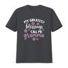 Cute Floral Greatest Blessings Call Me Gramma Quote Print Casual T Shirt vintage Washed Versatile Stylish fashion graphic