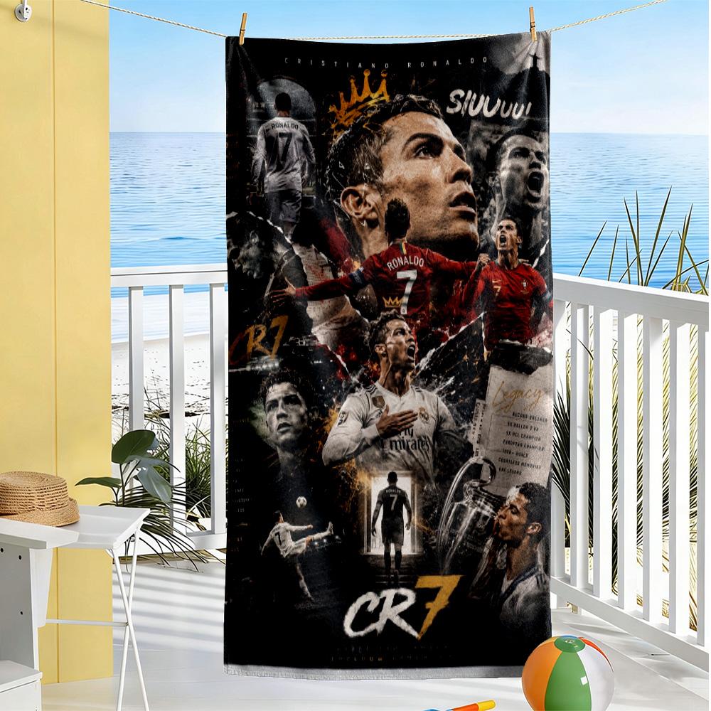 Ronaldo's Legacy Soccer Beach Towel Super Soft & Absorbent Comfortable Lightweight Portable for Swimming,Beach,Camping, Travel, Beach Accessories,Gym
